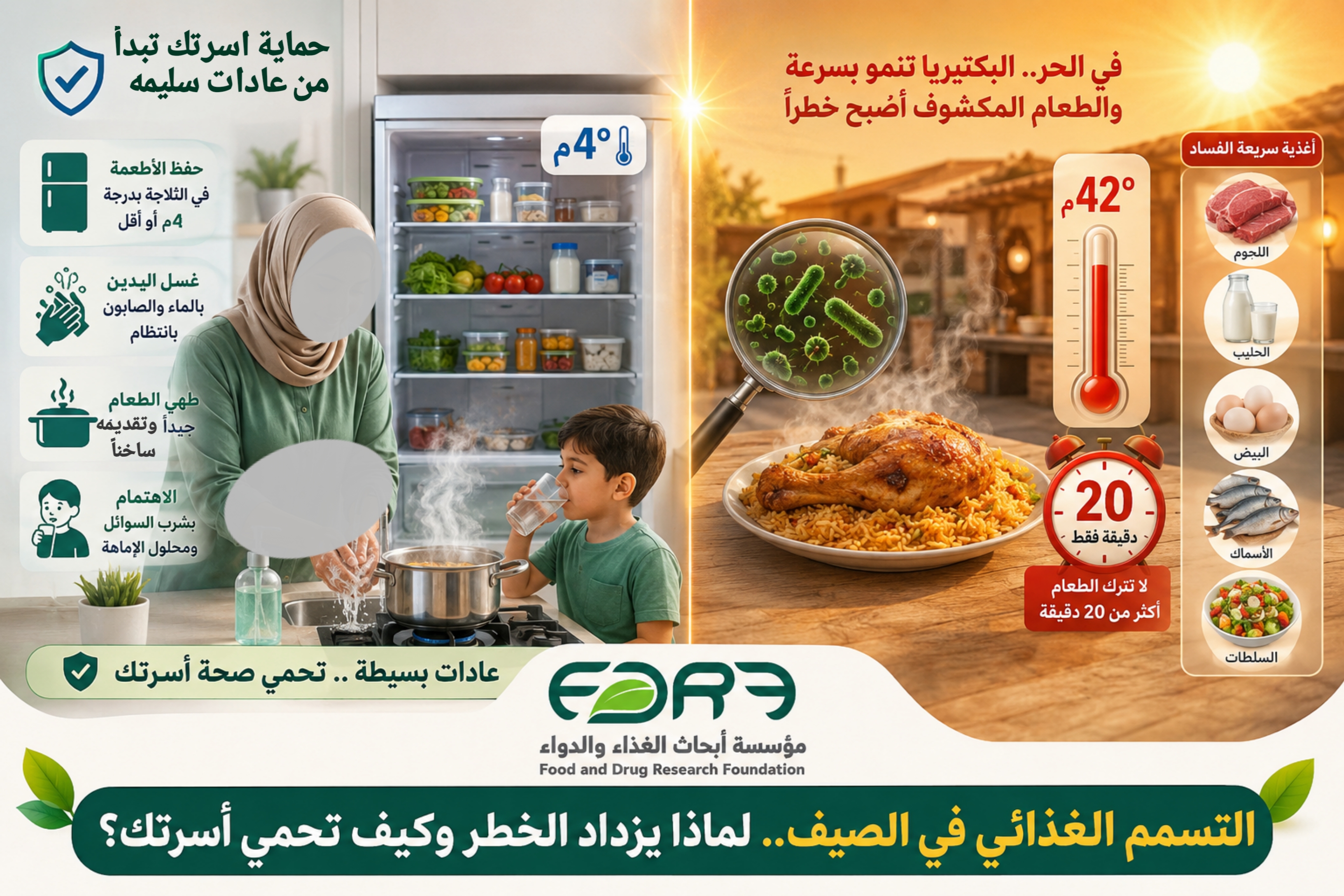 التسمم الغذائي في الصيف.. لماذا يزداد الخطر وكيف تحمي أسرتك؟